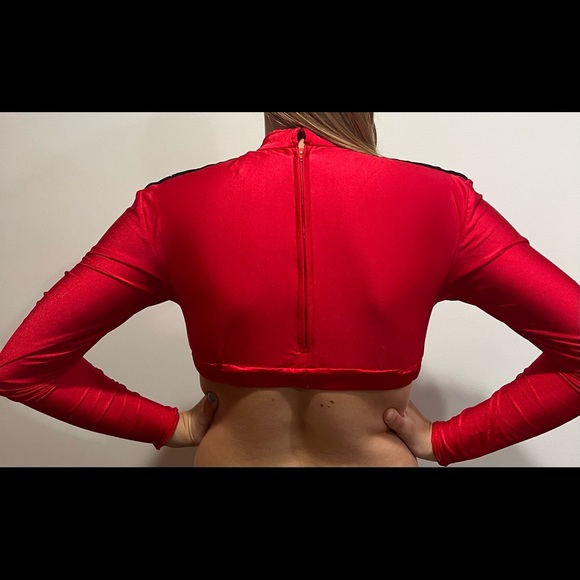 Qty 11 Custom Long Sleeve High Neck Crop Tops DanceCostume - Picture 2 of 2